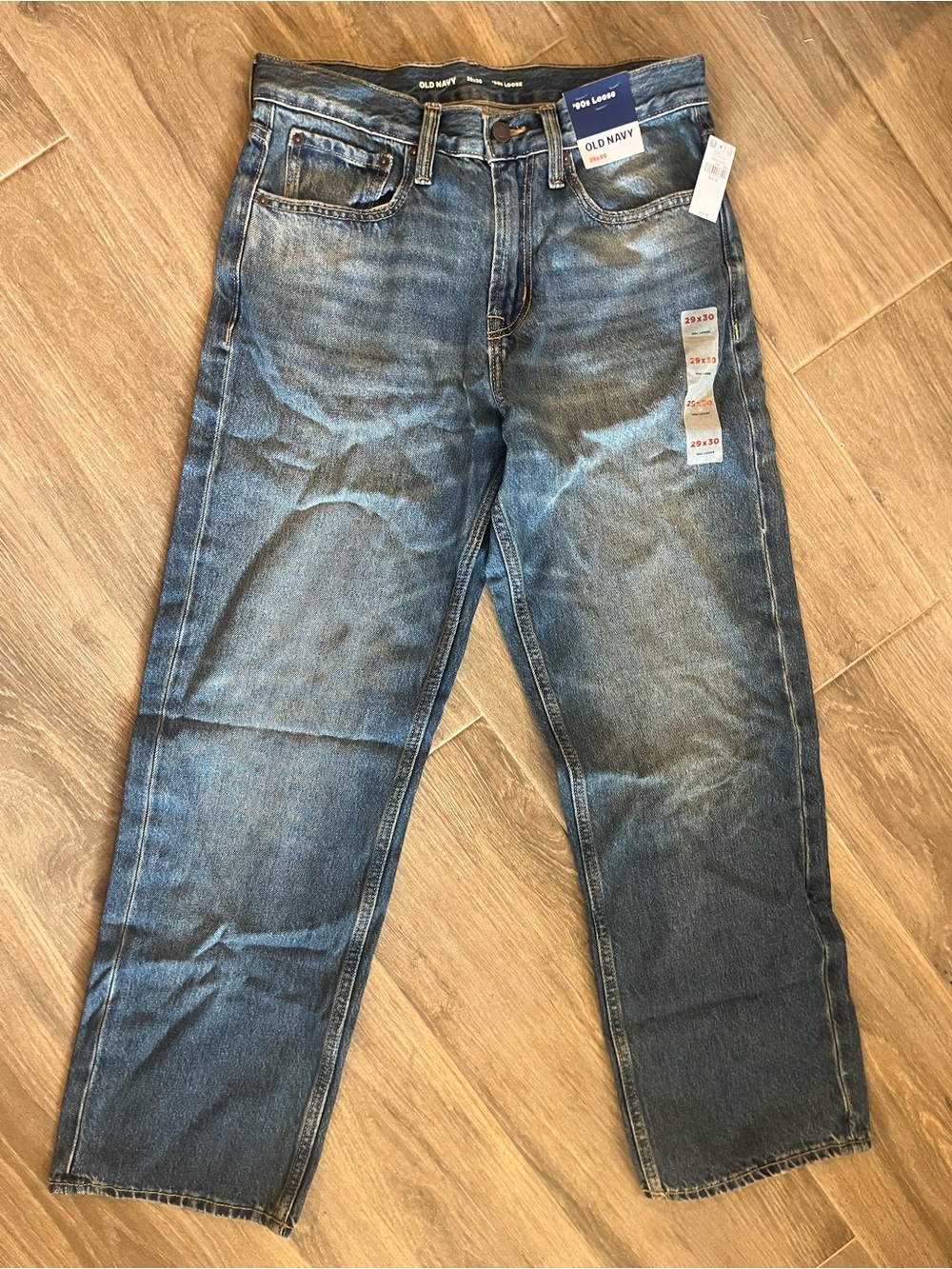 Old Navy Men's Relaxed Dark Blue Washed Jeans